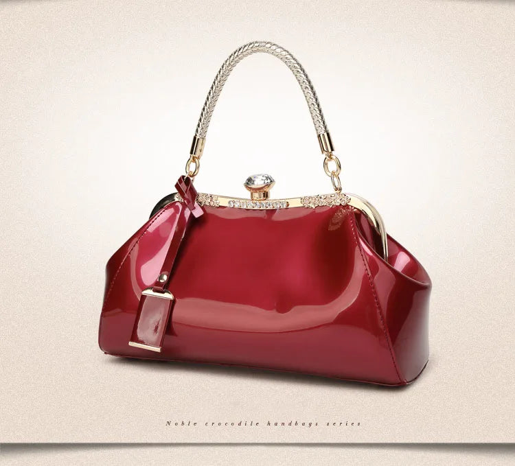 Elegant Patent Leather Evening Bags for Women Ladies Clutch Shoulder Handbags Wedding Party Accessories bolsa feminina
