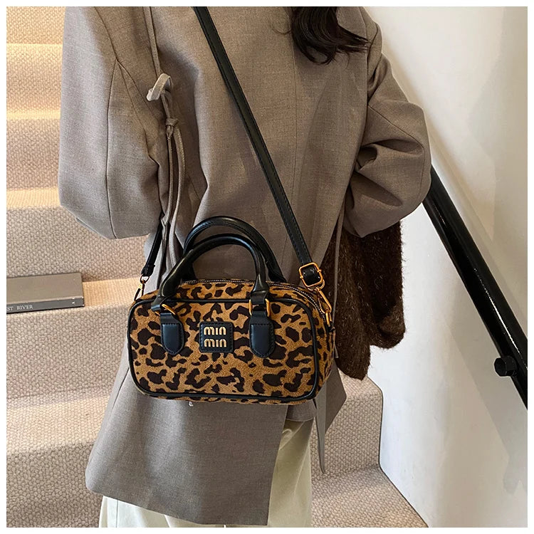 Luxury Brand Women Bag 2024 Winter Handbag Phone Purse Fashion Hobo Bag Satchel Retro Leopard Print Lady Shoulder Crossbody Bags