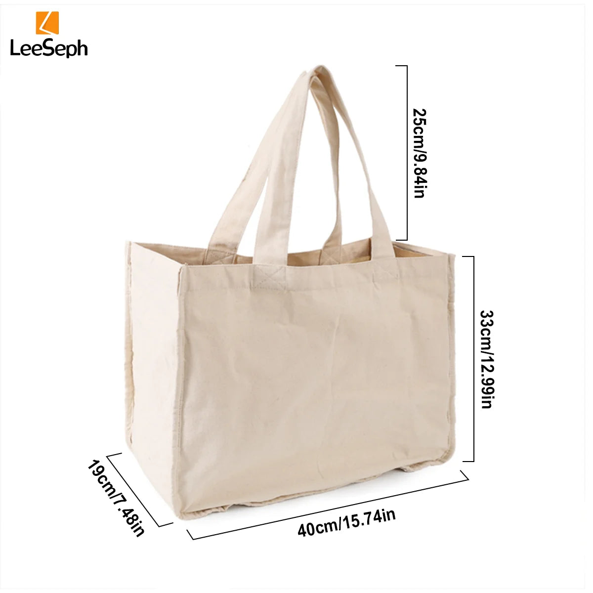 Canvas Grocery Bag, Grocery Tote Bag with 6 inner Pockets, Washable Foldable Reusable Canvas Shopping Bags, Beach Picnic Bags