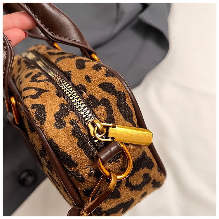 Luxury Brand Women Bag 2024 Winter Handbag Phone Purse Fashion Hobo Bag Satchel Retro Leopard Print Lady Shoulder Crossbody Bags
