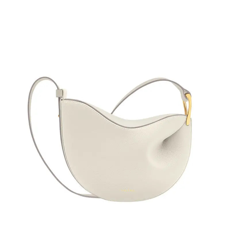 2025 New Pea-shaped Tote Bag Soft Leather Premium Commuter Bag Shoulder & Handheld Dual Use Minimalist Pleated Design Bag