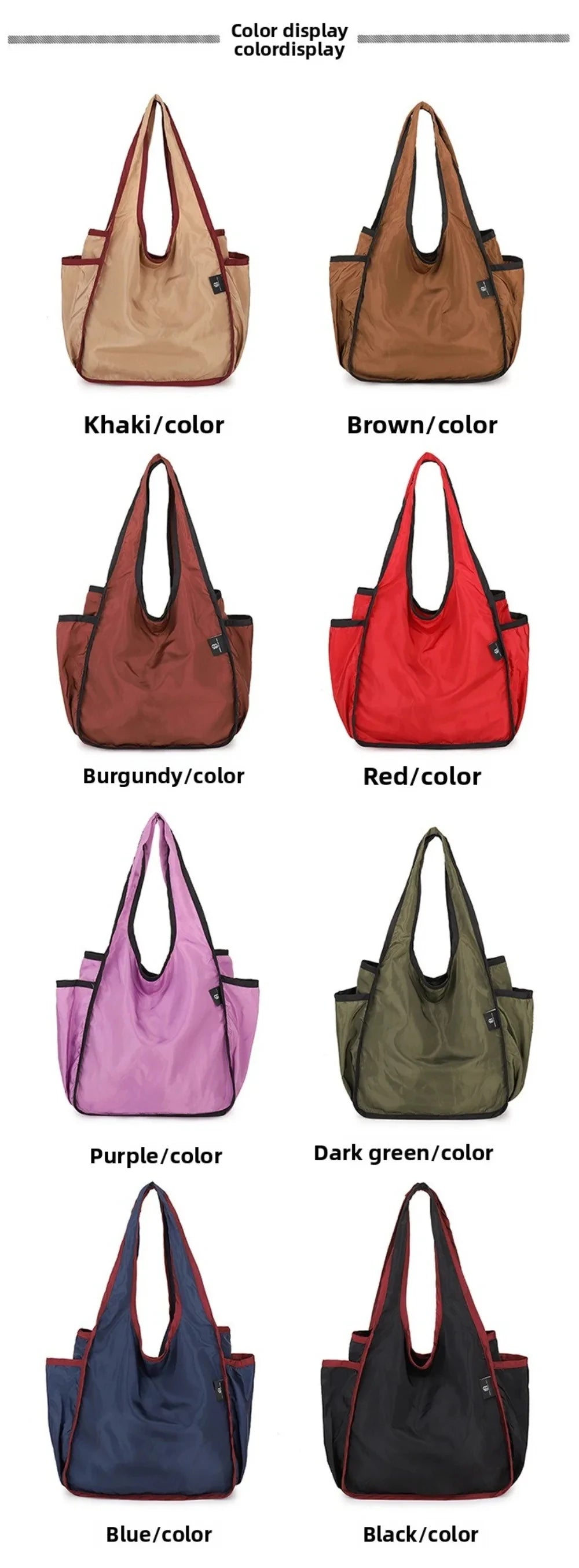 Large Capacity Lady Tote Bag Foldable Thickening Shopping Bag Lightweight Handbag Double-layer Shoulder Bag for Women