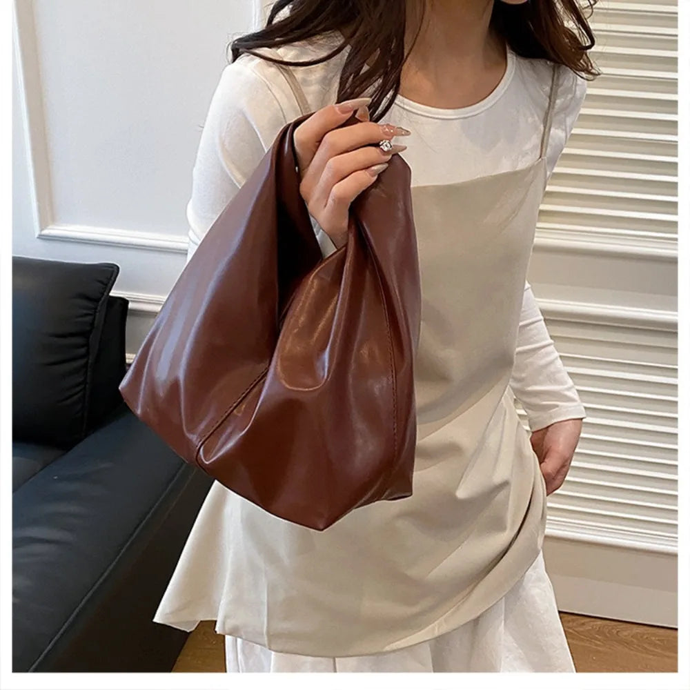 Crossbody Bag Minimalist Hand-held Lazy Casual Large Capacity Commuting Style Single Shoulder Underarm Tote Bag for Women
