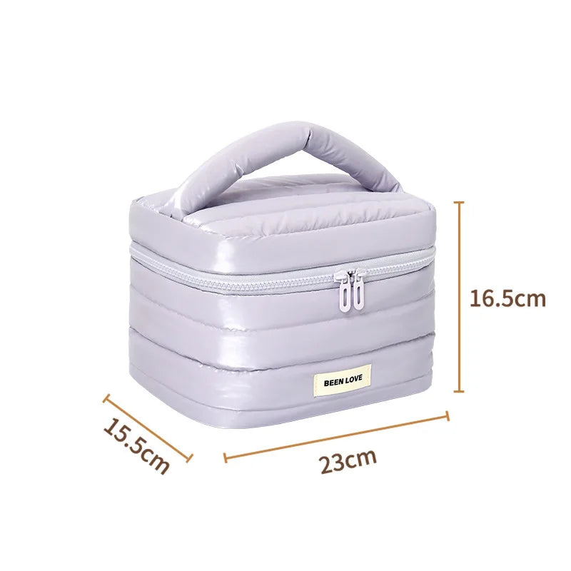 2025 New Design Cosmetic Bag Handheld Makeup Bags Large Capacity Lipstick Skincare Storage Bag Travel Portable Women Ideal Gift