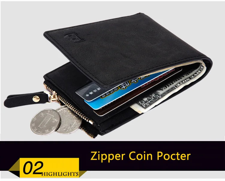 Men Wallets Leather Wallet Money Bag Credit Card Holder Dollar Bill Wallet Clutch Purse for Boy Short Wallets Cartera Hombre New