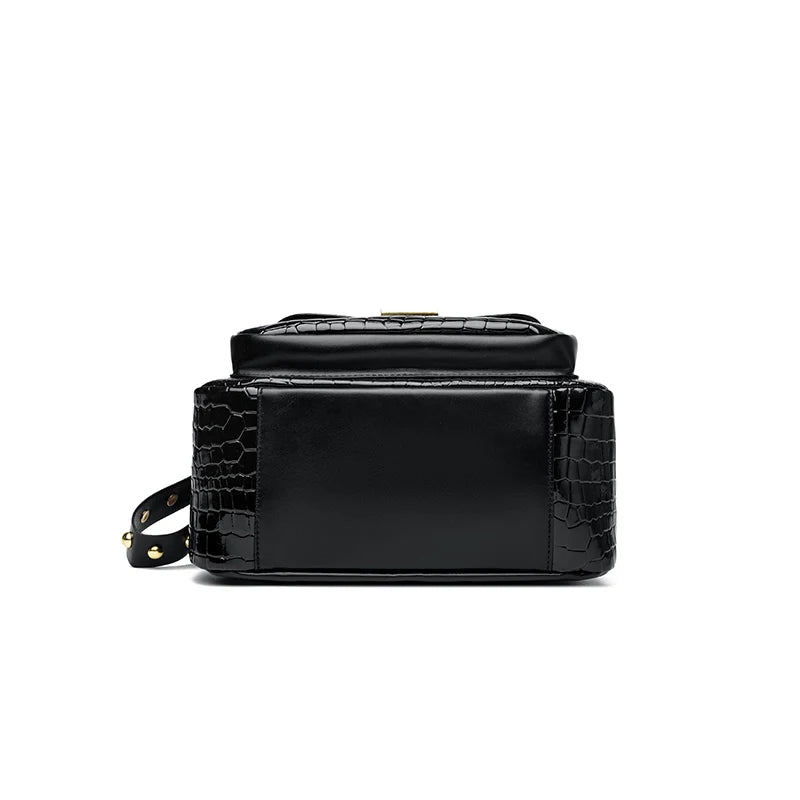 Luxury Oil Wax Leather Backpack for Women, Large Capacity Fashion Shoulder Bag, Stylish Casual Travel Daypack, Durable &Rucksack