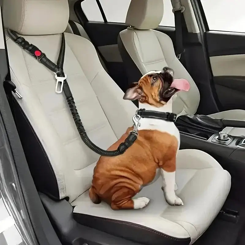 Multi-functional Dog Seat Belt for Car Pet Car Headrest Restraint Safety Seatbelt Reflective Adjust Elastic Bungee Dog Leash