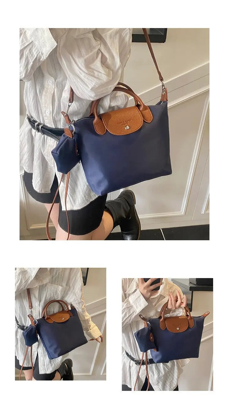 Luxury 2025 Work Tote - Fashion Patchwork Handbag with Long Strap Large Capacity, Waterproof Lining, Perfect for Office & Travel