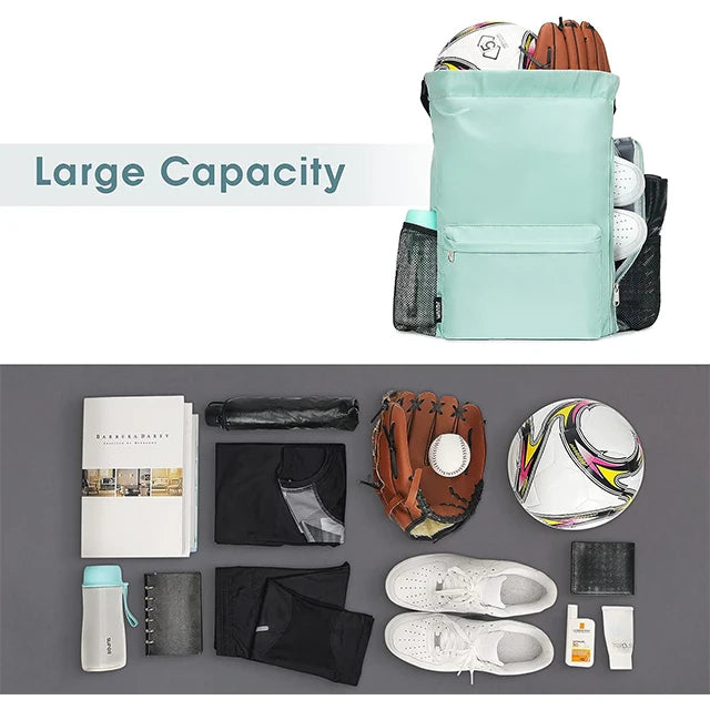 Custom Sports Gym Bags With Side Pocket For Men Women Drawstring Backpack Water Resistant Drawstring Bags Gym Backpack