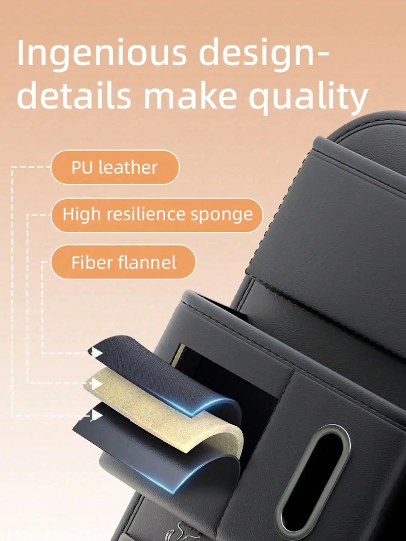 1pc Car Seat Back Organizer, In-Car Seat Back Folding Table, Multi-Functional Storage Box, Storage Supplies