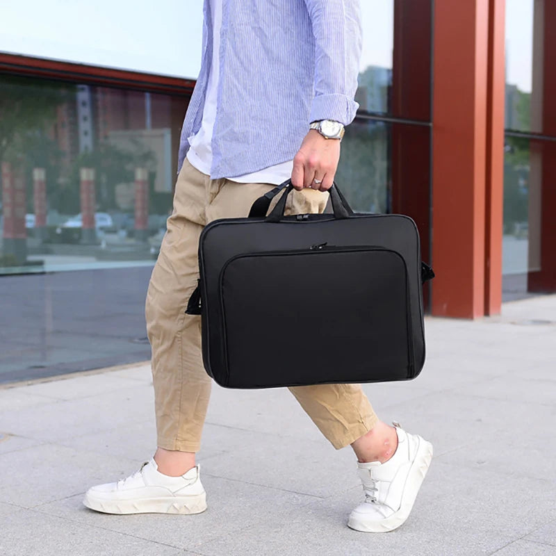 Business Laptop Bag 15.6 Inch 17 Inch Portable Nylon Computer Handbags Laptop Shoulder Simple Style Handbag Zipper Shoulderbag