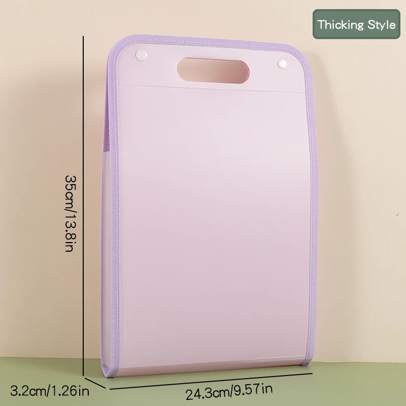 1Pcs A4 Vertical13 Pocket Expanding File Briefcases Handbag Paper Folder  Organiser Document Bag Storage