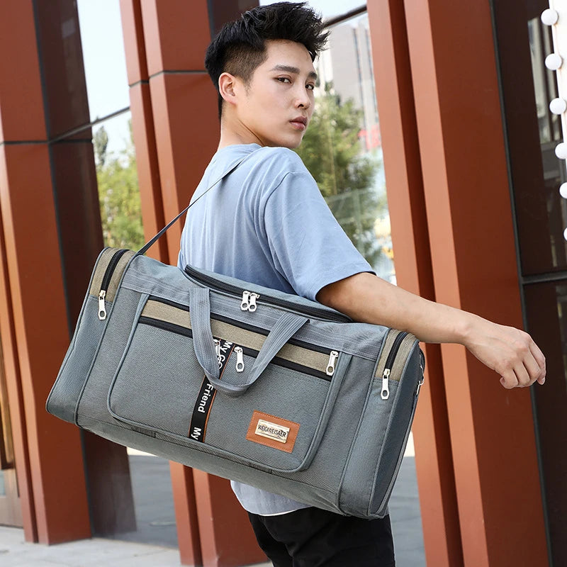 Women Men Nylon Travel Duffel Bag Carry On Luggage Bag Men Tote Large Capacity Weekender Gym Sport Holdall Overnight Bag Pouches