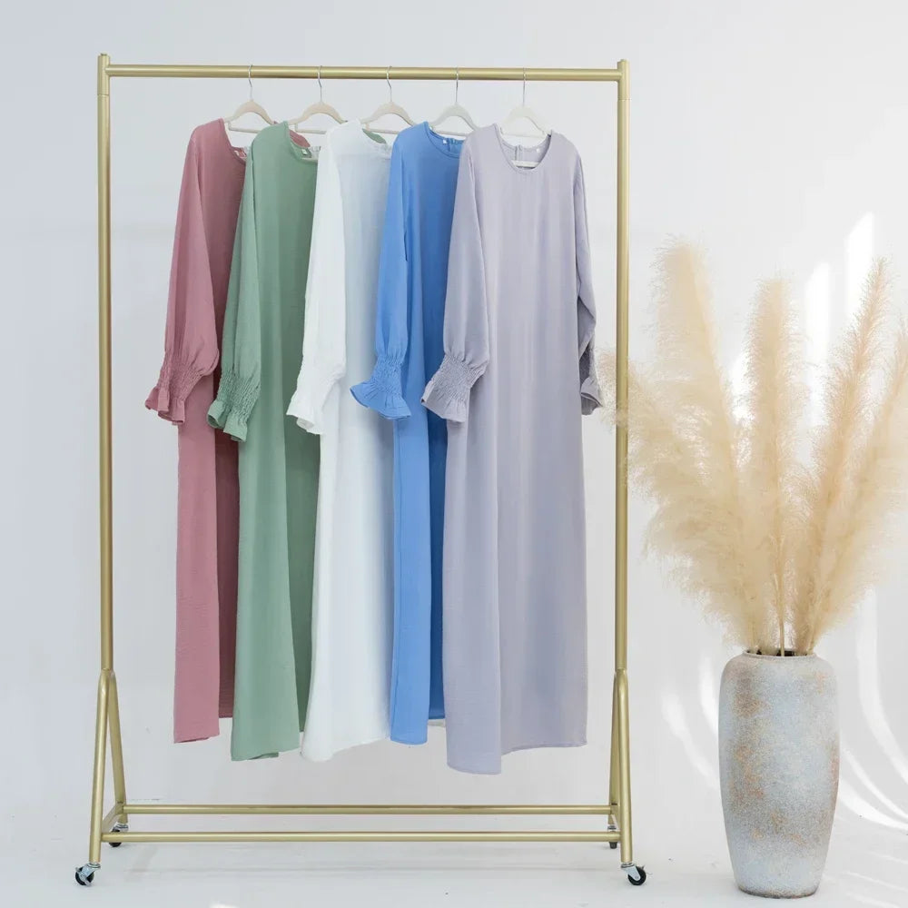 Abaya Muslim Woman Dress Sweet Style Long Sleeves Dubai Turkey Modest Clothing Islam Hijabi Robe Elegant Dresses Ramadan Eid