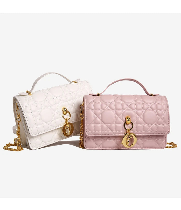 Luxury Black Quilted Handbag Women's Chain Shoulder Bag Designer Crossbody Bags for Women Ladies Elegant Sling Bag for Daily