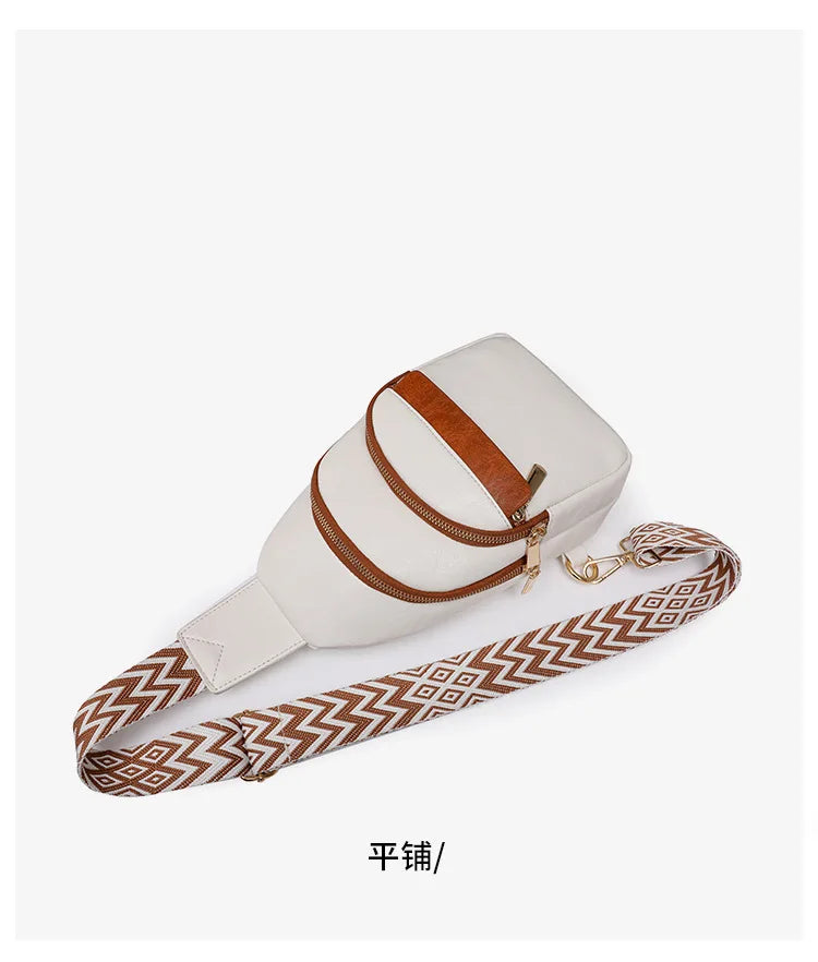 Sling Bag For Women Men Backpack Fanny Pack Crossbody Purse Chest Travel Shoulder Belt Bags Purse Handbag PU Leather Anti Theft