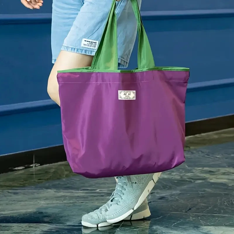 Large Capacity Foldable Drawstring Shopping Bag Reusable Casual Shopping Shoulder Bag Multifunctional Eco-friendly Storage Bag