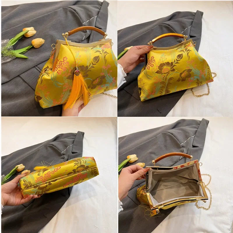 Luxury Women Party Dinner Bag Fashion Ladies Dinner Bag Elegant Wooden handle Simple Formal Gorgeous Crossbody Daily use Purse