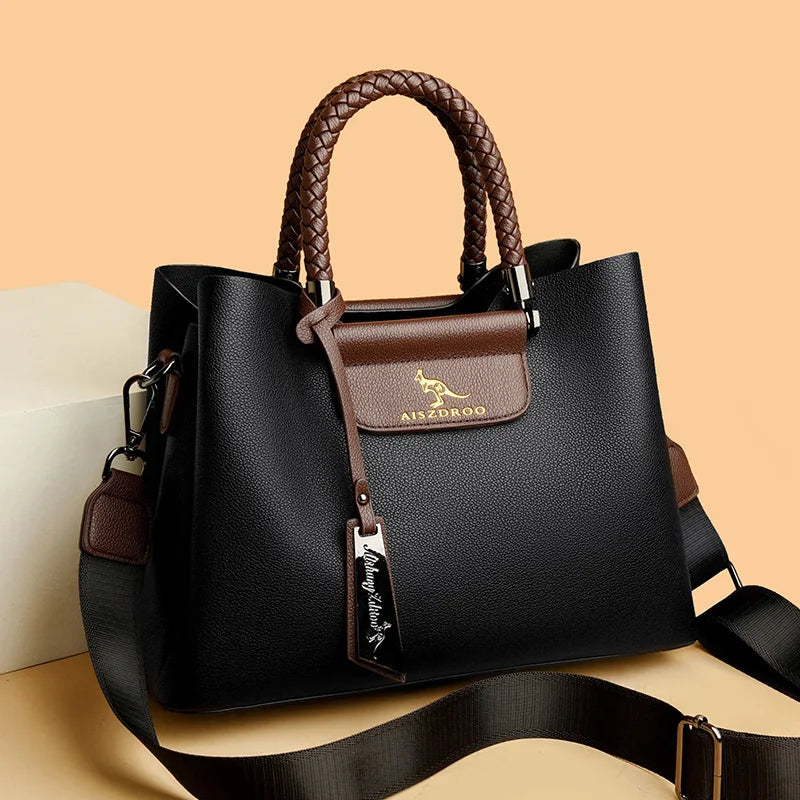 Elegant Women's Handbag Unique Handle Design Featuring a Stylish Pattern Spacious Interior  Adjustable Strap Functionality