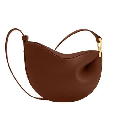 2025 New Pea-shaped Tote Bag Soft Leather Premium Commuter Bag Shoulder & Handheld Dual Use Minimalist Pleated Design Bag