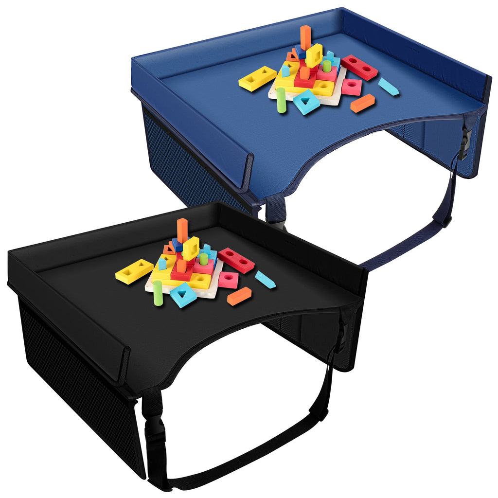 Car Seat Kid Travel Tray Foldable Safety Seat Play Table Organizer Storage Snacks Toys Toddler Car Seat Tray For Kids Activities