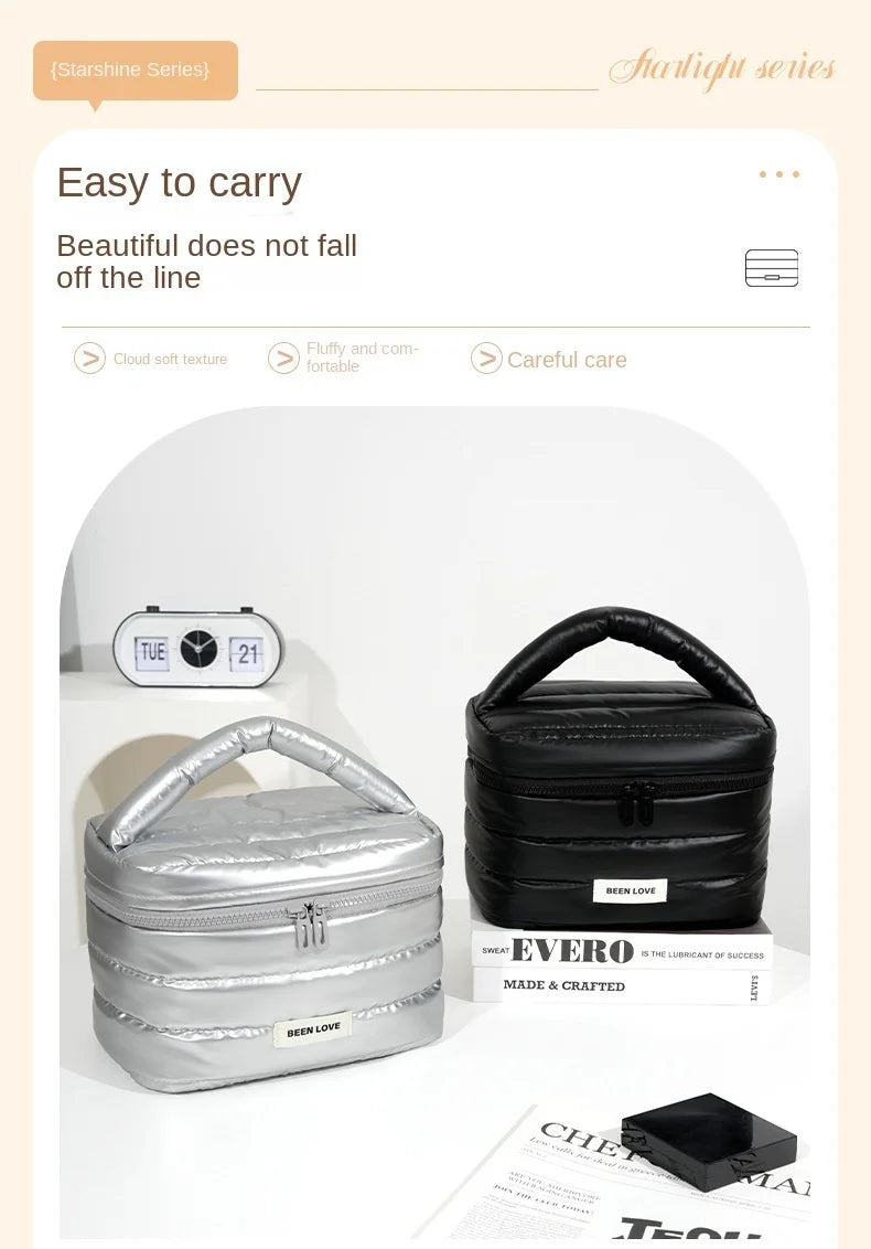 2025 New Design Cosmetic Bag Handheld Makeup Bags Large Capacity Lipstick Skincare Storage Bag Travel Portable Women Ideal Gift