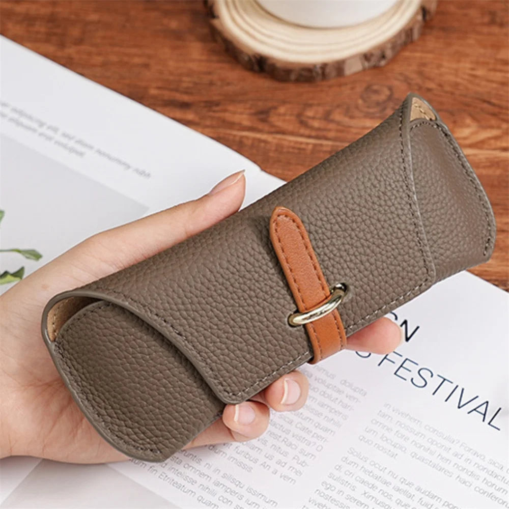 Luxury Pu Leather Glasses Bag Woman Portable Eyeglasses Protect Case Unisex Fashion Travel Sunglasses Case Eyewear Accessories