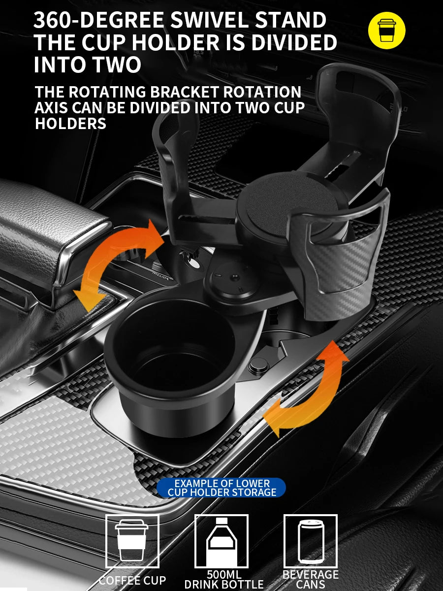 Car Cup Holder Expander For Car Adapter Adjustable Multifunctional Dual Cup Holder With Phone Holder Aromatherapy Organizer