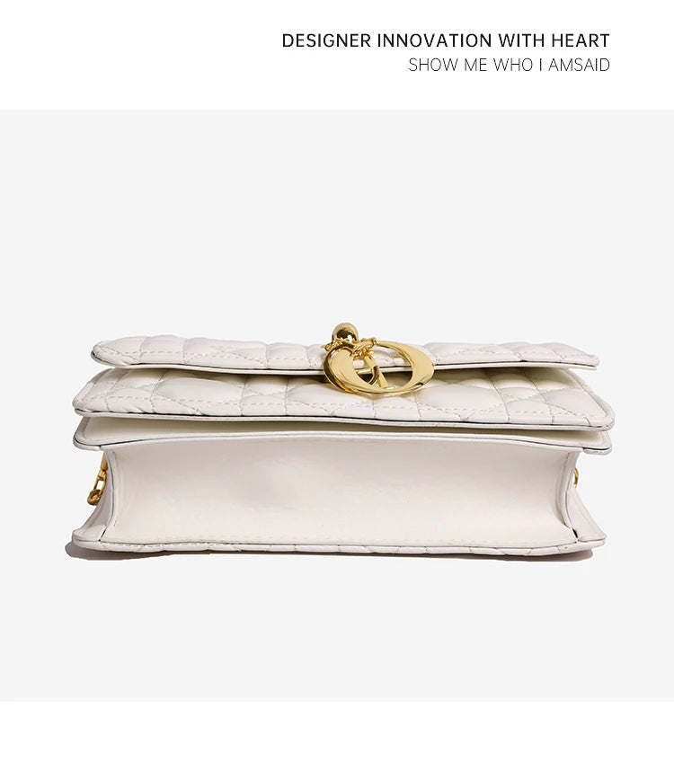 Luxury Black Quilted Handbag Women's Chain Shoulder Bag Designer Crossbody Bags for Women Ladies Elegant Sling Bag for Daily