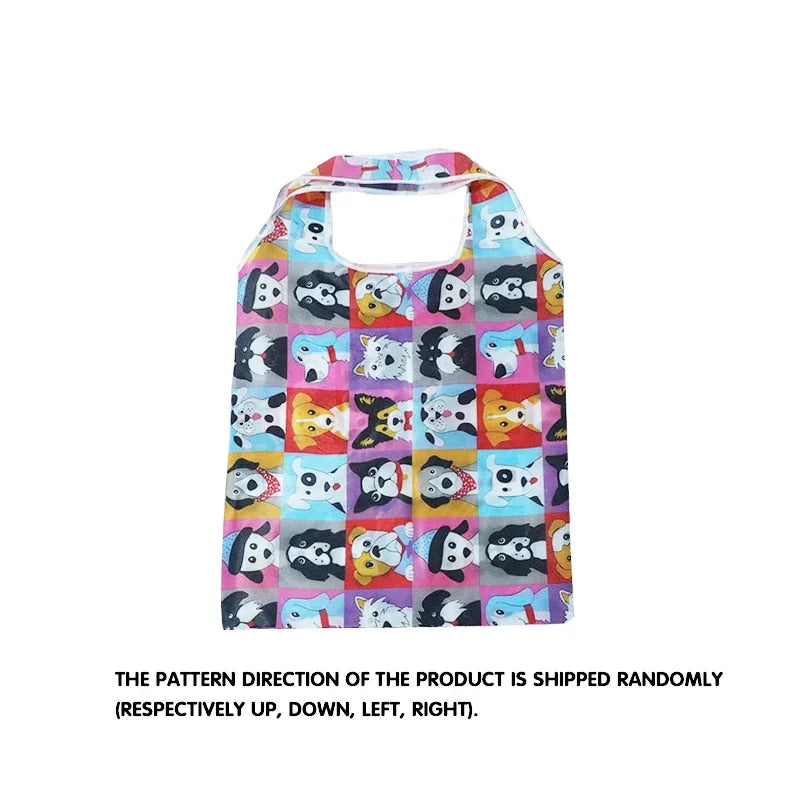 Reusable Shopping Bag Nylon Foldable Grocery Bag Creative Eco-Friendly Tote Bag Lightweight and Durable