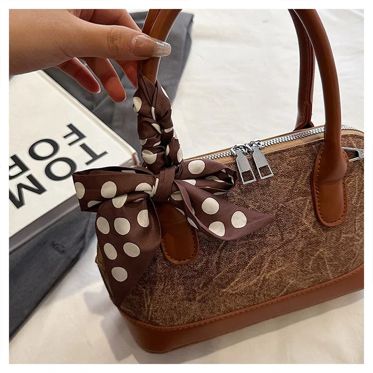 2024 New! Retro Stylish Ruffled Shell Bag - High - End Printed, Ideal for Women's Casual Outings & Versatile Use Free Shipping