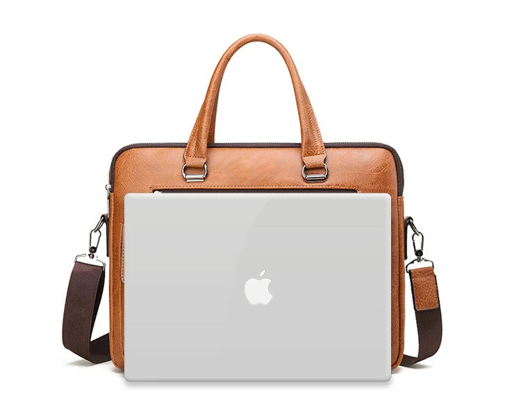 Luxury Brand Man Business Briefcase Bag PU Leather Messenger Shoulder Bag Men Office Lunch Bags For Laptop A4 File Male Handbags