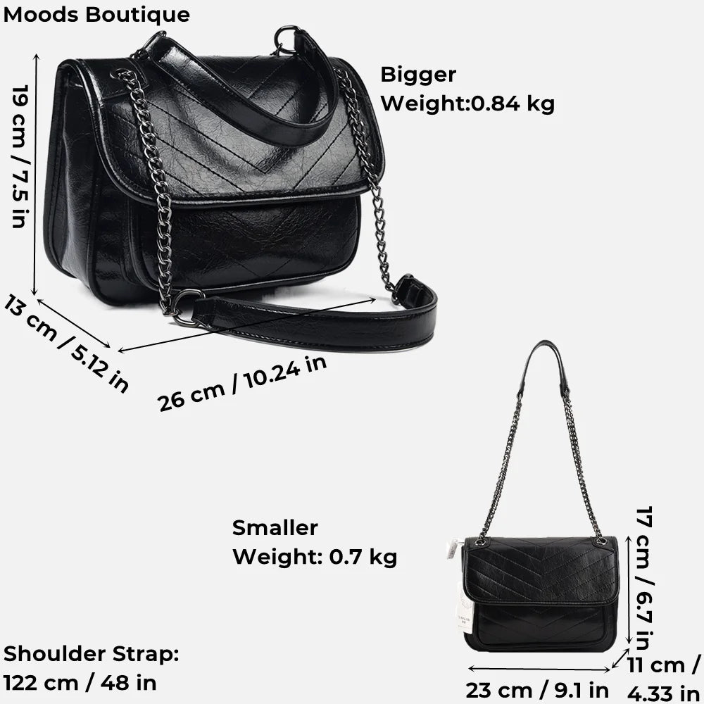 Luxury Chain Shoulder Bags For Women V-line Embroidery Dual Straps Designer Crossbody Messenger Bag Multi Pockets Female Handbag