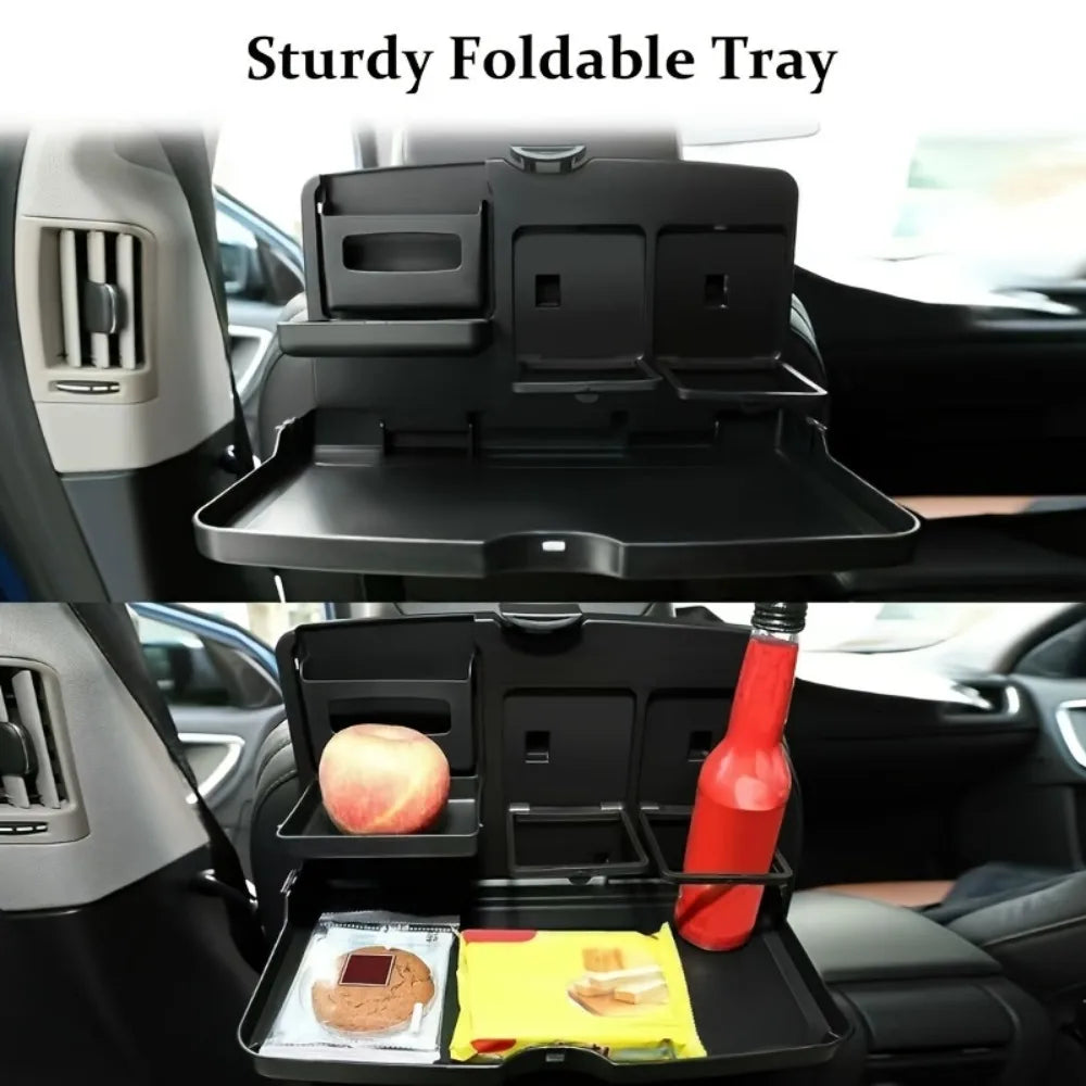 Car Backseat Tray Table,Foldable Seat Back Laptop Desk,Vehicle Eating Food Tray With Phone Holder,Passenger Travel Tray