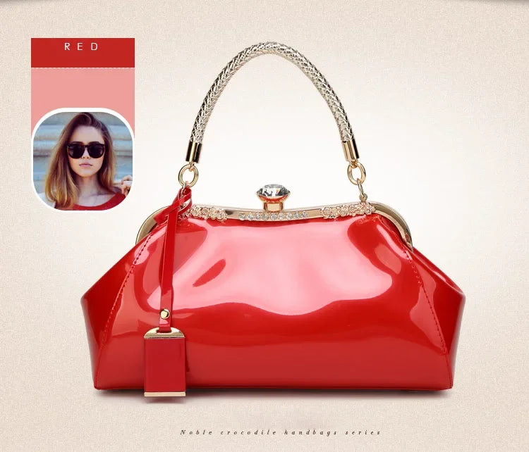 Elegant Patent Leather Evening Bags for Women Ladies Clutch Shoulder Handbags Wedding Party Accessories bolsa feminina