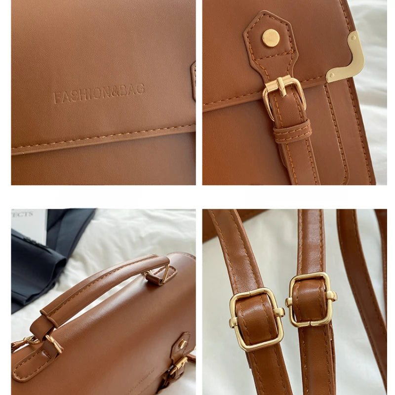 Women's Leather Backpack Large Back Pack for Women 2025 Fashion Vintage Luxury Designer Rucksack Female Backpacks School Bags