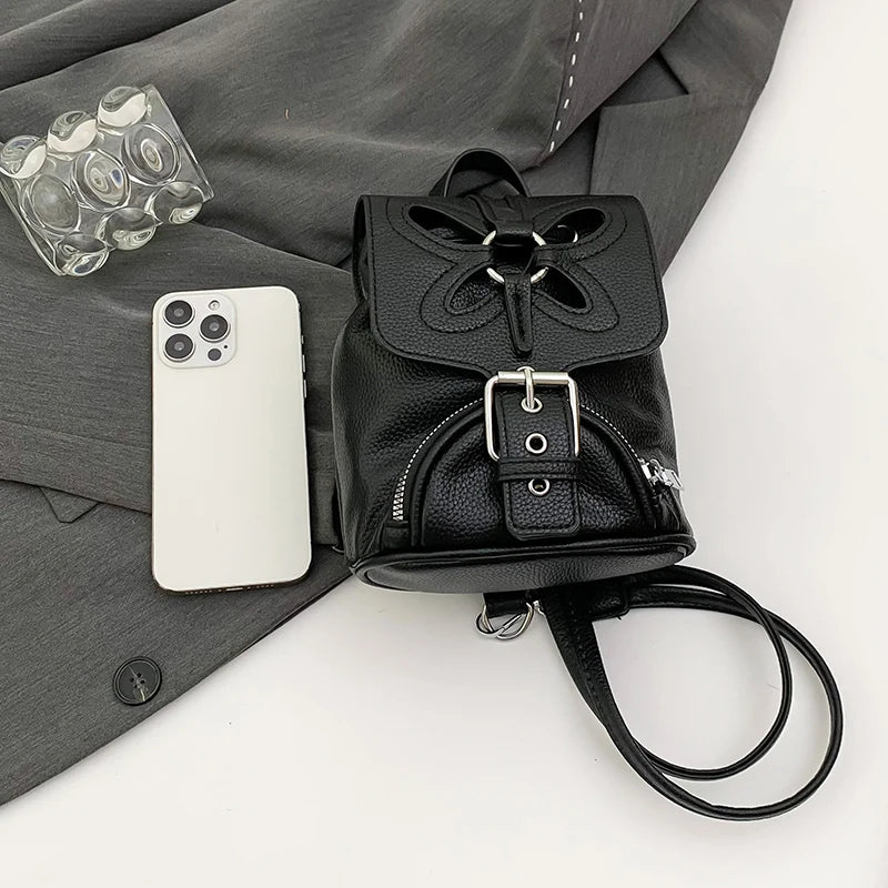 Korean Fashion Backbag Casual Travel Bag Classic Flower Backpack 2024 Pu Leather Women Bags Foreign Trade Bag Women'S Backpack