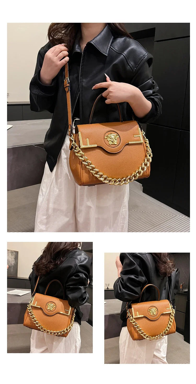 Famous Designer Women's Stylish Leather Shoulder Bag - Classic Elegant Ladies Crossbody Bag Handbags Fashion