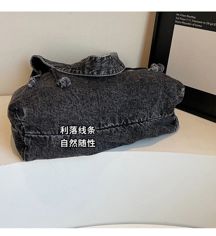 New denim dumpling bag, women's crossbody bag, simple and versatile small shoulder bag for class commuting