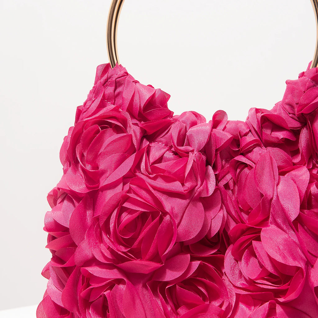 Luxury Rose Flower Tote Bags for Ladies， Prom Dresses for Women， Bag for Women Elegant， Wedding Items， Party Bag（Random Pattern）