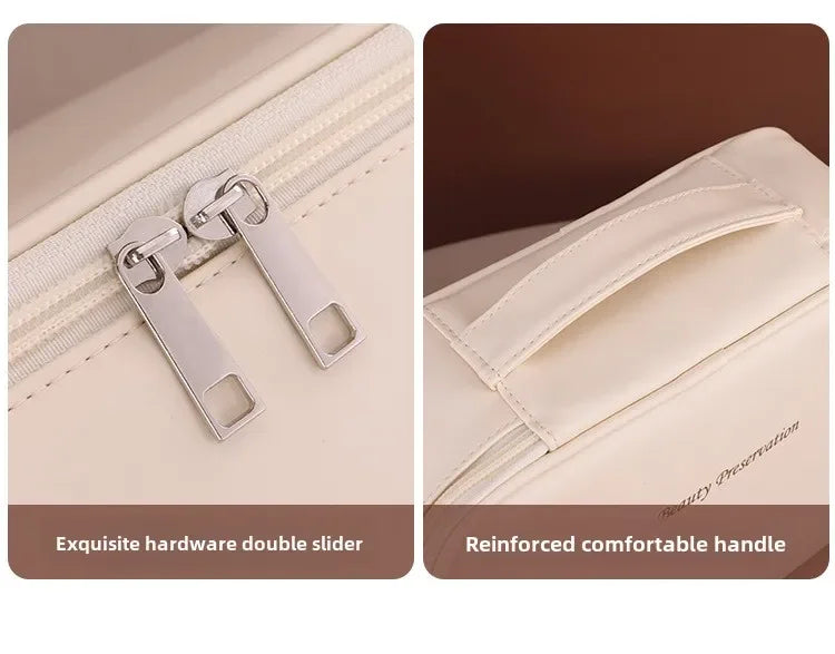 Luxury Women's Cosmetic Bag Double Layer Large Capacity Travel Makeup Bag Organizer Essential for Traveling