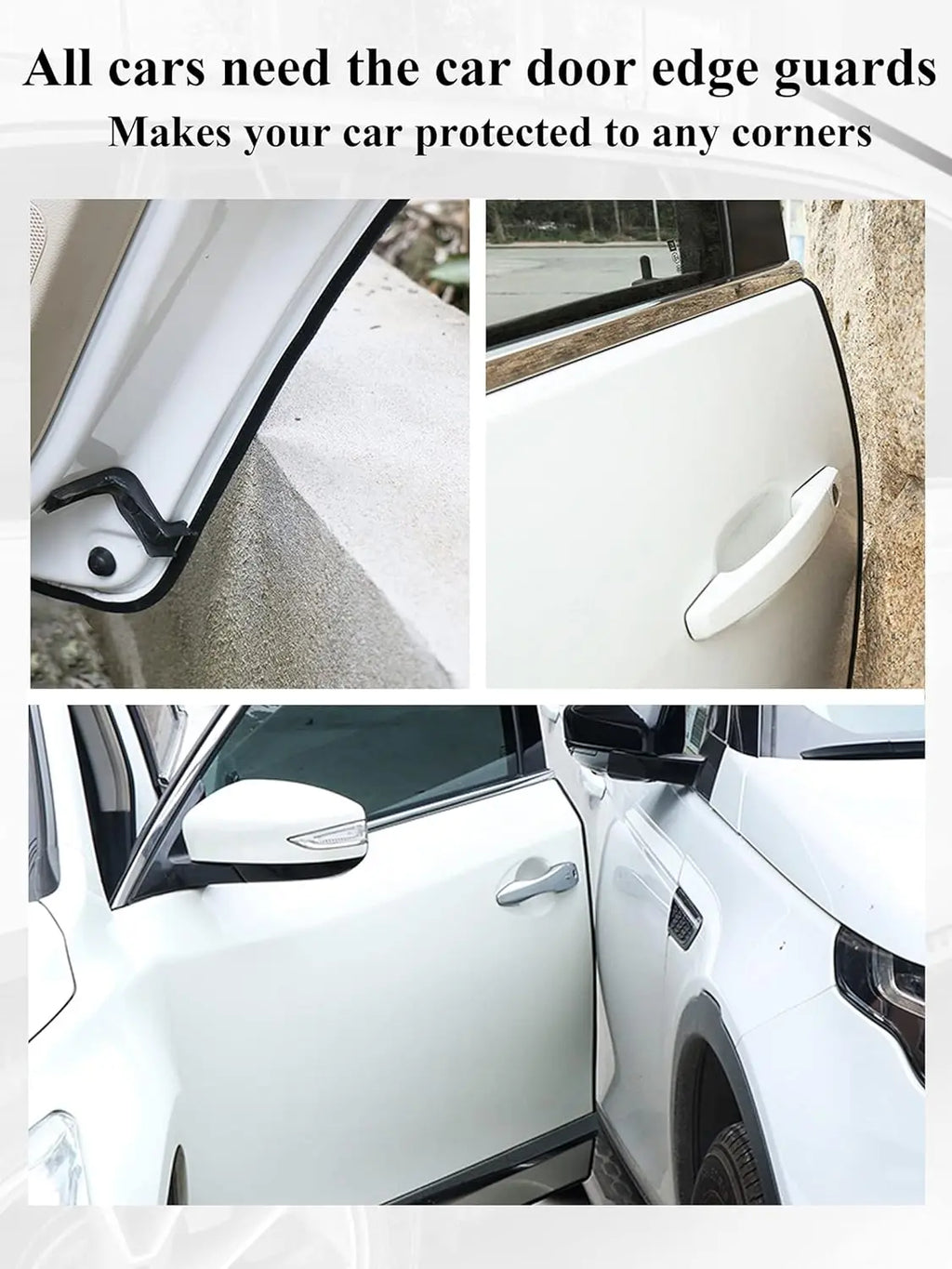 Door Edge Guard Black Car Door Protector Edge Guards Rubber Auto Door Trim U Shape Build in Metal Sheet No Need Adhesive