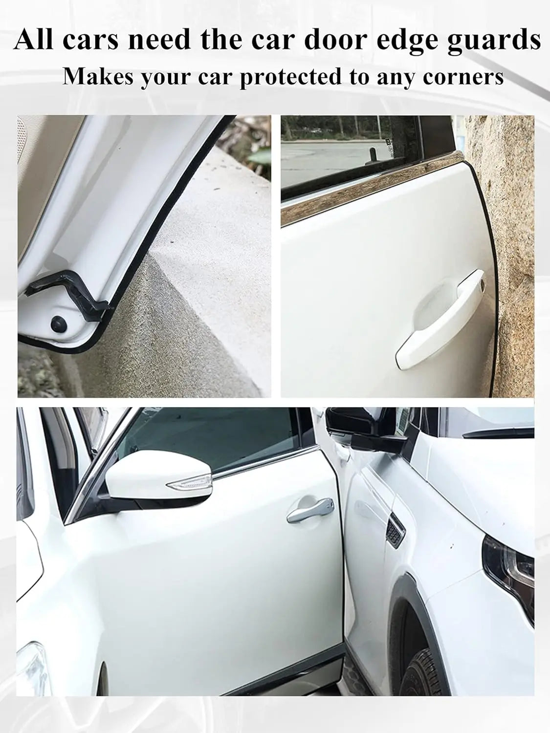 Door Edge Guard Black Car Door Protector Edge Guards Rubber Auto Door Trim U Shape Build in Metal Sheet No Need Adhesive