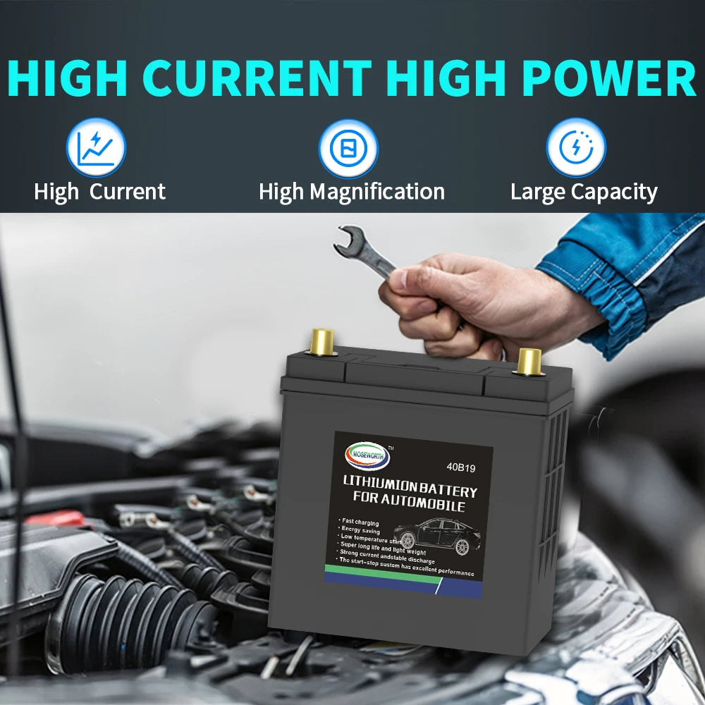 40B19 Car Battery 12.8V 20Ah CCA680 Car Starting Lifepo4 Battery Lithium Iron Phosphate Maintenance Free For Starting Automobile