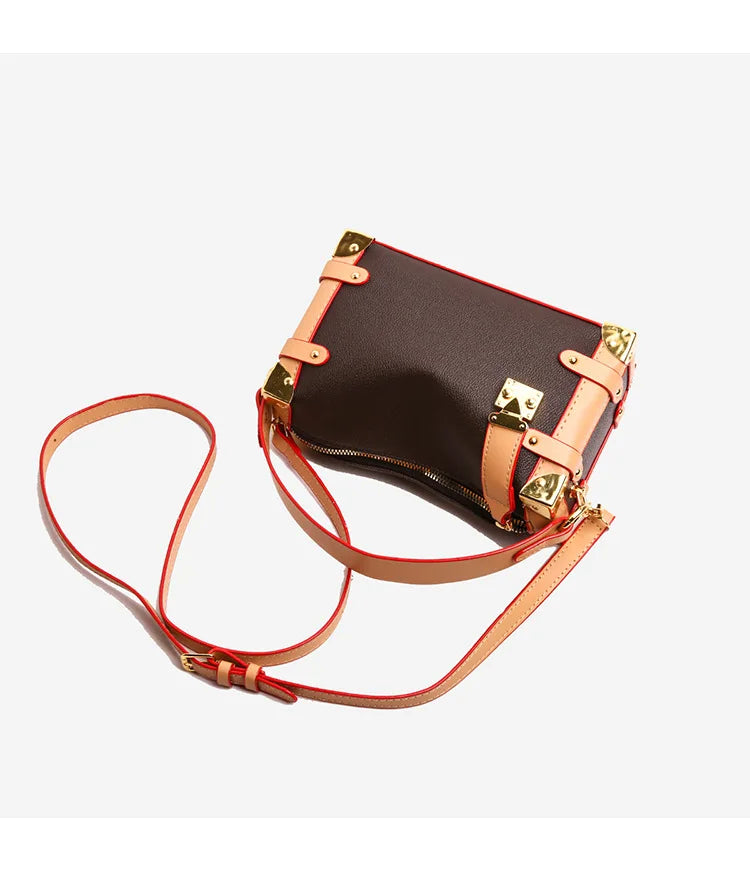 French Luxury Box Bag Mini Square Purse, Multi-Way Shoulder/Crossbody, High-End PU Leather, Compact & Stylish, Elegant Work Bag