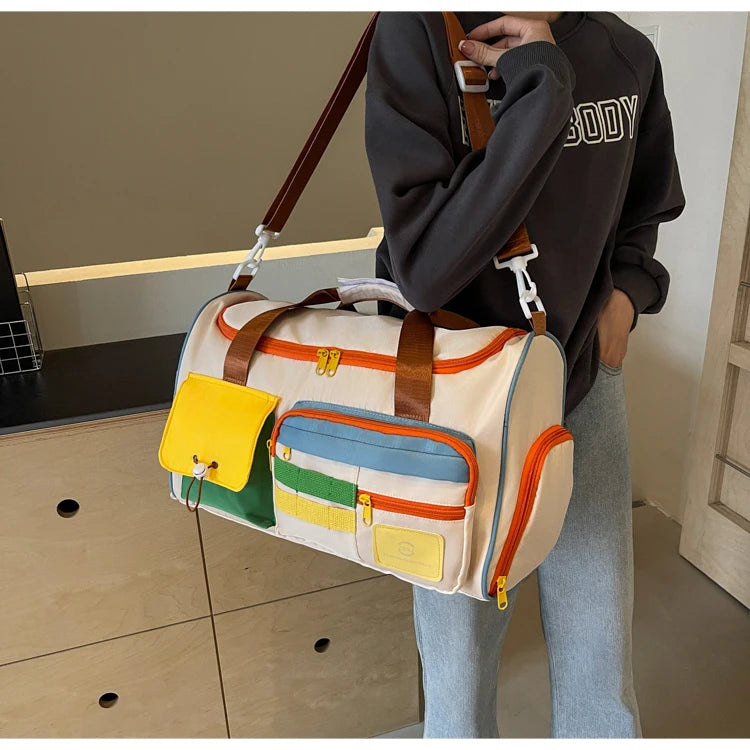 Travel Bag, Duffel Bag Cosmetics Bag, Professional Fitness Bag, Yoga Swimming Training Backpack, Satchel Shoulder Crossbody Tote Bag, Suitable for Men and Women