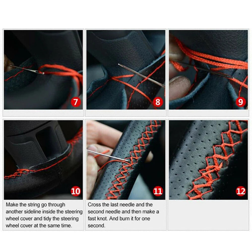 Steering Wheel Cover From Leather Braiding Cover Universal Steering Wheel Cover Made of Genuine Leather Braid For Steering Wheel