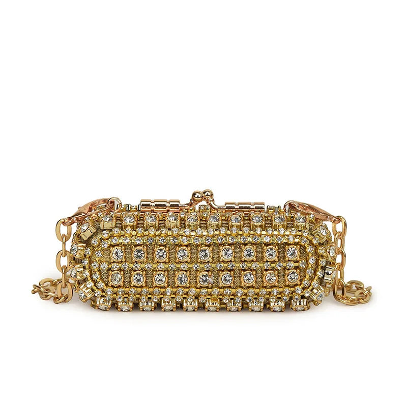 Mini Evening Bags for Women 2025 New Fashion Diamonds Shoulder Bag Ladies Luxury Cute Chain Party Lipstick Crossbody Bag Woman