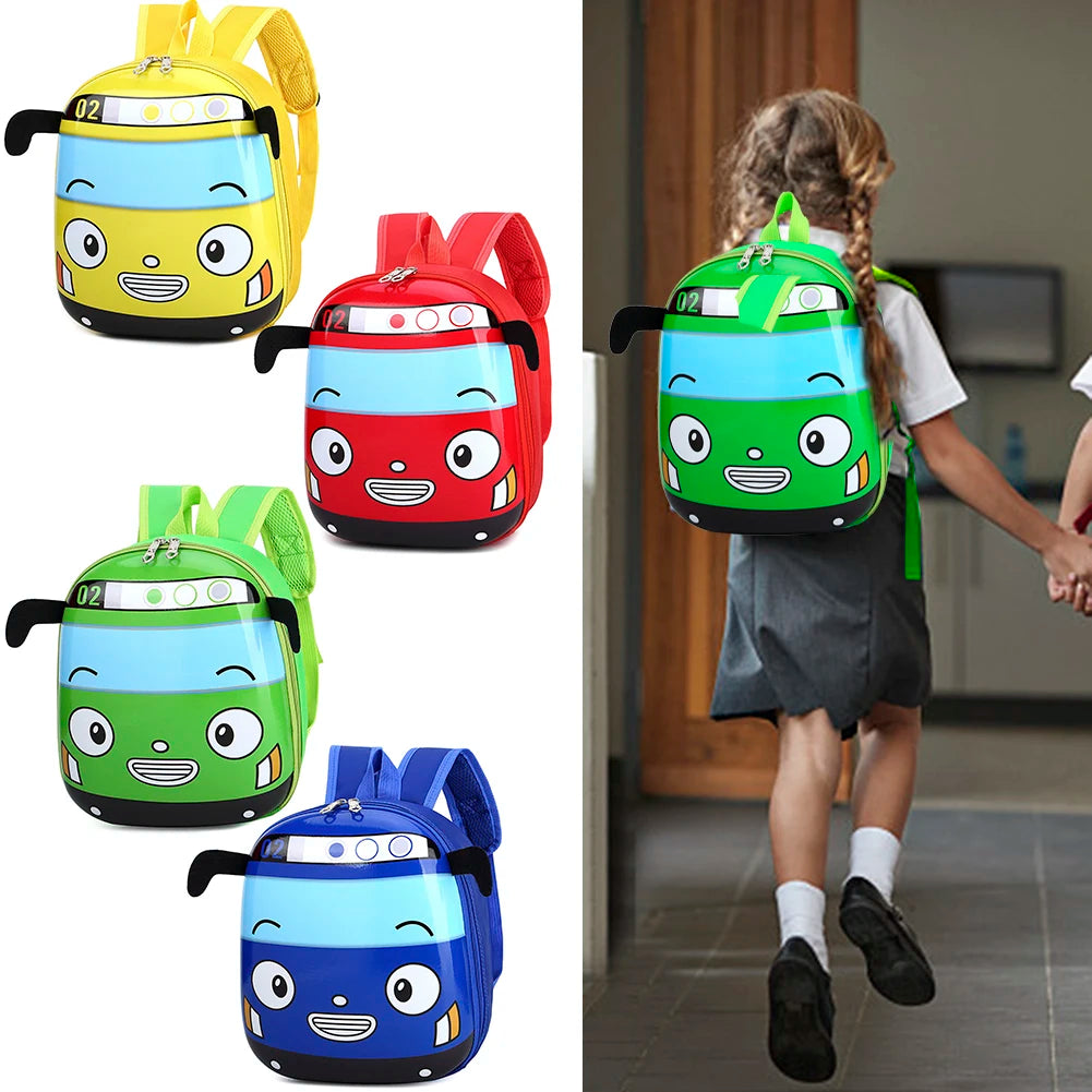 3D Cartoon Bus Daycare Bags Cute Kindergarten Children School Bag Small School Bookbag for Boys Girls Go for An Outing