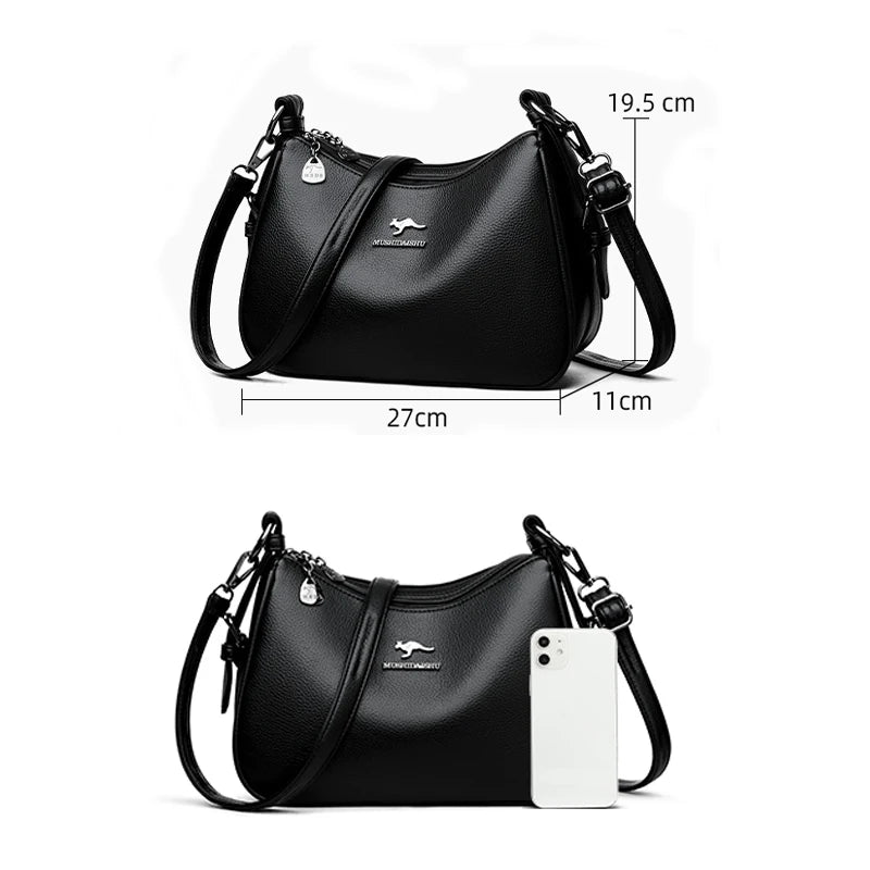 Luxury Designer Ladies Handbags New High Quality Leather Shoulder Bag For Women Female Retro And Minimalist Crossbody Bags Purse